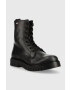 Tommy Jeans Кожени кубинки Lace Up Wmns Boot в черно с равна подметка - Pepit.bg