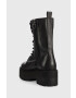 Tommy Jeans Кожени кубинки Flatform Padded Boot в черно с платформа - Pepit.bg