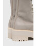 Tommy Jeans Кожени кубинки Flatform Padded Boot в бежово с равна подметка - Pepit.bg