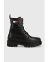 Tommy Jeans Кожени кубинки Lace Up Boot в черно с платформа - Pepit.bg