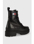 Tommy Jeans Кожени кубинки Lace Up Boot в черно с платформа - Pepit.bg