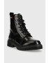 Tommy Jeans Кожени кубинки Leather Lace Up в черно с равна подметка - Pepit.bg
