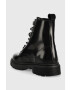 Tommy Jeans Кожени кубинки Leather Lace Up в черно с равна подметка - Pepit.bg