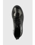 Tommy Jeans Кожени кубинки Leather Lace Up в черно с равна подметка - Pepit.bg