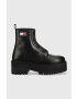 Tommy Jeans Кожени кубинки Tamy Higher 3A - Zip Up в черно с платформа - Pepit.bg