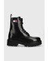 Tommy Jeans Кожени кубинки Urban Lace Up Boot в черно с платформа - Pepit.bg