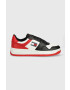 Tommy Jeans Кожени маратонки BASKET LEATHER в червено EM0EM01162 - Pepit.bg