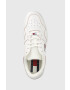 Tommy Jeans Кожени маратонки Etch Basket в бяло - Pepit.bg