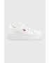 Tommy Jeans Кожени маратонки Flatform Ess в бяло - Pepit.bg