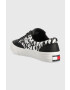 Tommy Jeans Кожени маратонки Virgil Leather Logo Print в черно - Pepit.bg