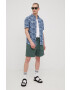 Tommy Jeans Къс панталон с лен мъжко в зелено - Pepit.bg