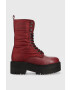 Tommy Jeans Кубинки Flatform Padded Boot в бордо с платформа - Pepit.bg