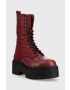 Tommy Jeans Кубинки Flatform Padded Boot в бордо с платформа - Pepit.bg