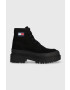 Tommy Jeans Кубинки Womens Foxing Lace Up Boot в черно с платформа - Pepit.bg