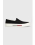 Tommy Jeans Ниски кецове SLIP ON CANVAS COLOR в черно EM0EM01156 - Pepit.bg