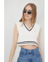 Tommy Jeans Памучен елек в бяло - Pepit.bg