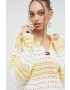 Tommy Jeans Памучен пуловер в жълто от топла материя - Pepit.bg