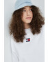 Tommy Jeans Памучен суичър в бяло с изчистен дизайн - Pepit.bg