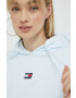 Tommy Jeans Памучен суичър в синьо с качулка с апликация - Pepit.bg