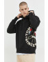 Tommy Jeans Памучен суичър в черно с качулка с принт - Pepit.bg