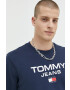 Tommy Jeans Памучен суичър в черно с принт - Pepit.bg