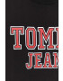 Tommy Jeans Памучен суичър в черно с принт - Pepit.bg