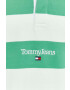 Tommy Jeans Памучен суичър в зелено с десен - Pepit.bg
