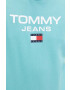 Tommy Jeans Памучен суичър в зелено с принт - Pepit.bg
