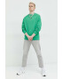Tommy Jeans Памучен суичър в зелено с апликация - Pepit.bg