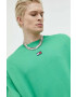 Tommy Jeans Памучен суичър в зелено с апликация - Pepit.bg