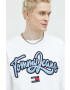 Tommy Jeans Памучен суичър в бяло с апликация - Pepit.bg