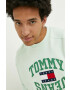 Tommy Jeans Памучен суичър в зелено с апликация - Pepit.bg