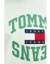 Tommy Jeans Памучен суичър в зелено с апликация - Pepit.bg