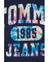 Tommy Jeans Памучен суичър дамски в тъмносиньо с принт - Pepit.bg