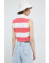 Tommy Jeans Памучен топ в розово - Pepit.bg