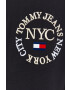 Tommy Jeans Памучна тениска в черно с апликация - Pepit.bg