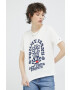 Tommy Jeans Памучна тениска в бежово - Pepit.bg