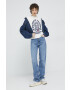 Tommy Jeans Памучна тениска в бежово - Pepit.bg