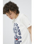 Tommy Jeans Памучна тениска в бежово - Pepit.bg
