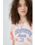Tommy Jeans Памучна тениска в розово - Pepit.bg