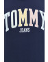 Tommy Jeans Памучна тениска в тъмносиньо с принт - Pepit.bg