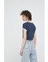 Tommy Jeans Памучна тениска в тъмносиньо - Pepit.bg