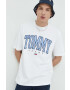 Tommy Jeans Памучна тениска в бяло с принт - Pepit.bg