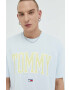 Tommy Jeans Памучна тениска в синьо с принт - Pepit.bg