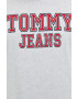 Tommy Jeans Памучна тениска в сиво с принт - Pepit.bg