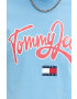 Tommy Jeans Памучна тениска в синьо с принт - Pepit.bg