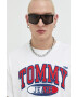 Tommy Jeans Памучна тениска в бяло с принт - Pepit.bg