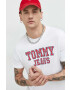 Tommy Jeans Памучна тениска в бяло с принт - Pepit.bg