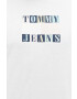 Tommy Jeans Памучна тениска в бяло с десен - Pepit.bg