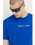 Tommy Jeans Памучна тениска в синьо с апликация - Pepit.bg